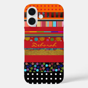Seamless Stripes Personalized iPhone 16 Case