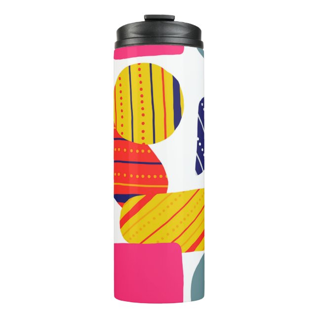 Seamless stylish abstract hand drawn pattern. Vint Thermal Tumbler (Front)