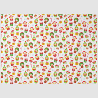Seamless stylized Christmas ornament little elves  Tissue Paper