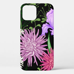Seamless summer pattern. Wild flowers chamomile, h iPhone 12 Case