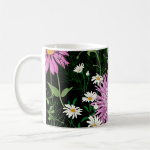Seamless summer pattern. Wild flowers chamomile, h Coffee Mug