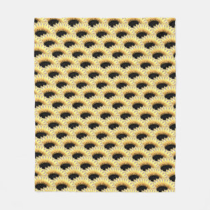 Seamless Sunflower Pattern Fleece Blanket