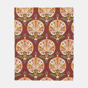 Seamless Suzani colourful pattern. Vintage multi c Fleece Blanket