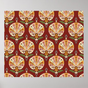 Seamless Suzani colourful pattern. Vintage multi c Poster