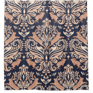 Seamless symmetrical pattern in the Damask style.
