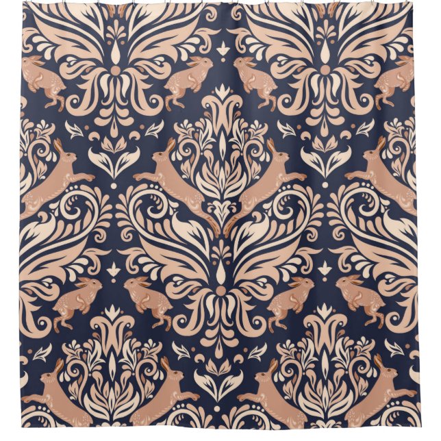 Seamless symmetrical pattern in the Damask style.  (Front)