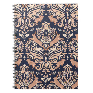 Seamless symmetrical pattern in the Damask style.  Notebook