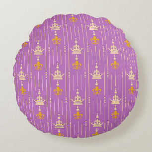 Seamless texture background in retro style vintage round pillow