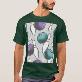 Seamless Texture With Bowling Pins And Balls T T-Shirt