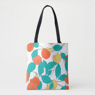 Seamless texture with fruits and leafs tote bag