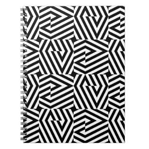 Seamless texture with oblique black bandsgeometric notebook
