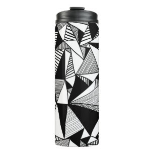 Seamless texture with triangles, mosaic endless pa thermal tumbler