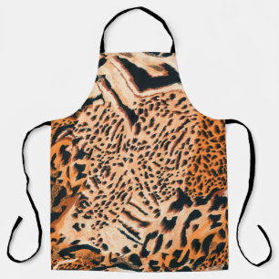 Seamless tiger, leopard and jaguar. Seamless textu Apron