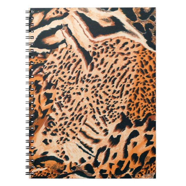 Seamless tiger, leopard and jaguar. Seamless textu Notebook (Front)