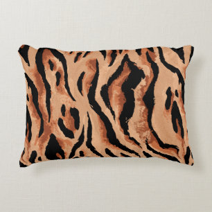 seamless tiger, leopard skin pattern accent pillow