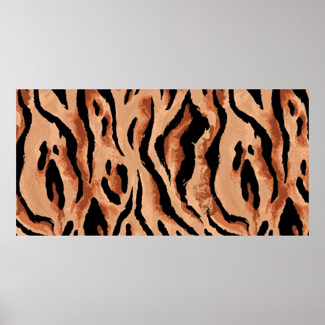 seamless tiger, leopard skin pattern poster (Front)