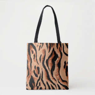 seamless tiger, leopard skin pattern tote bag