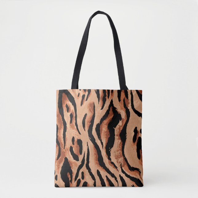 seamless tiger, leopard skin pattern tote bag (Front)