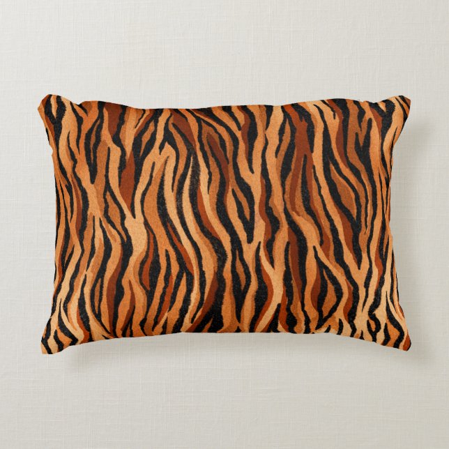 seamless tiger skin pattern. hand drawn accent pillow (Front)