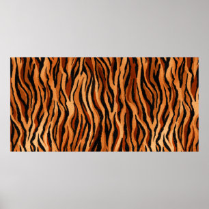 seamless tiger skin pattern. hand drawn poster