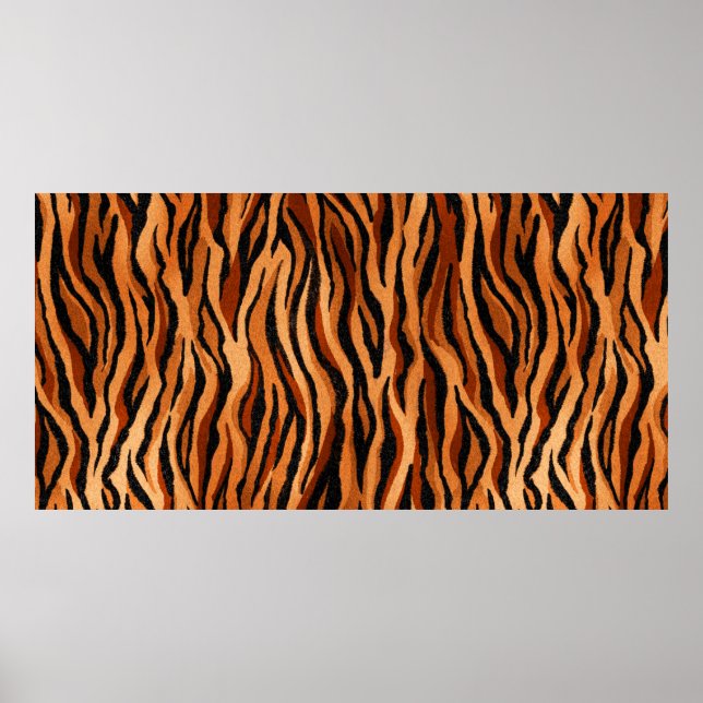 seamless tiger skin pattern. hand drawn poster (Front)