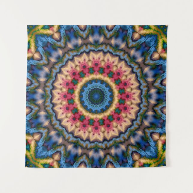 Seamless tile mosaic kaleidoscope abstract modern tapestry (Front)