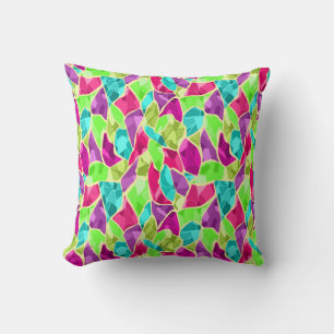 Seamless tile mosaic kaleidoscope abstract modern  throw pillow