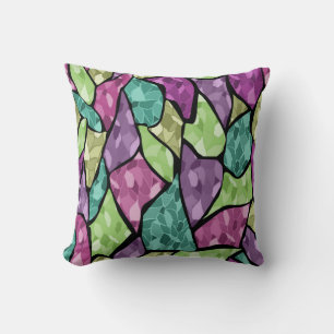 Seamless tile mosaic kaleidoscope abstract modern throw pillow