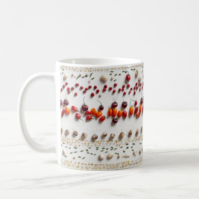 Seamless Tile of Overhead Illustration of A Variet Coffee Mug (Left)