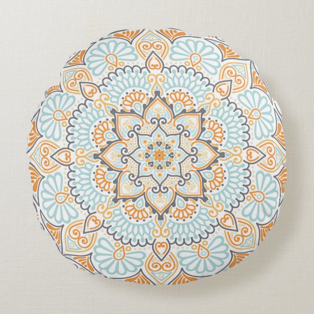 Seamless tile pattern: decorative, versatile desig round pillow (Front)