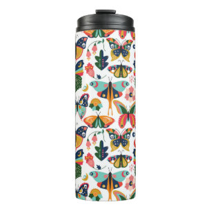 Seamless, Tileable Wallpaper Pattern with Boho Sty Thermal Tumbler