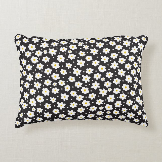 Seamless tiny daisy vintage pattern background accent pillow (Front)