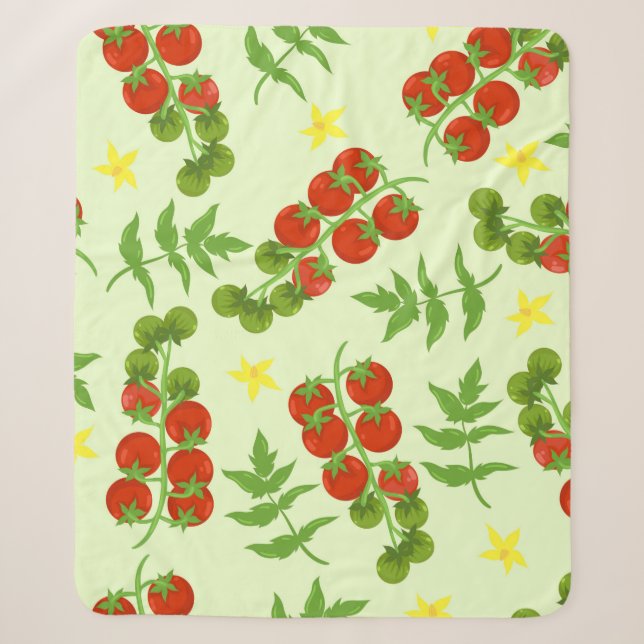 Seamless tomato pattern. Vegetable print. Vintage Sherpa Blanket (Front)