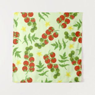 Seamless tomato pattern. Vegetable print. Vintage Tapestry