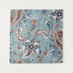 Seamless trendy background with paisley in Indian Tapestry