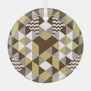 Seamless triangle: geometric gold fashion. glass ornament
