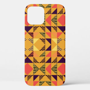Seamless triangle pattern abstract background with iPhone 12 case