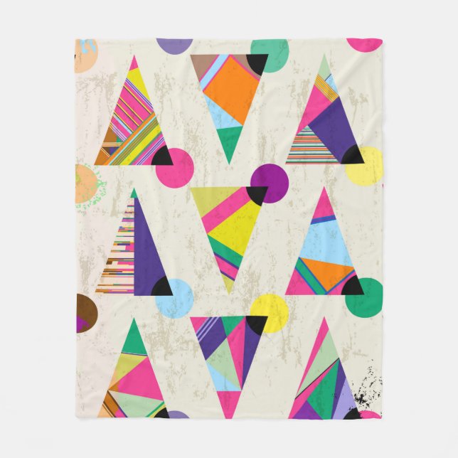seamless triangle pattern background, hipster retr fleece blanket (Front)