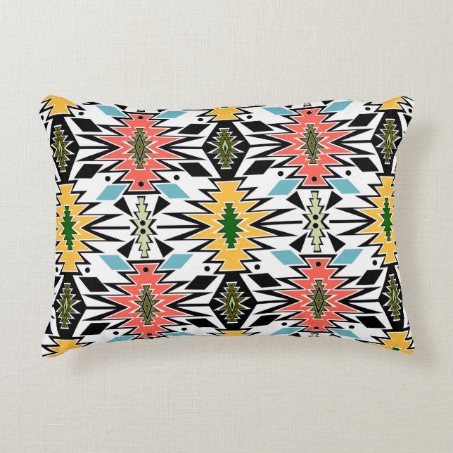 Seamless tribal african ornamental pattern backgro accent pillow (Front)