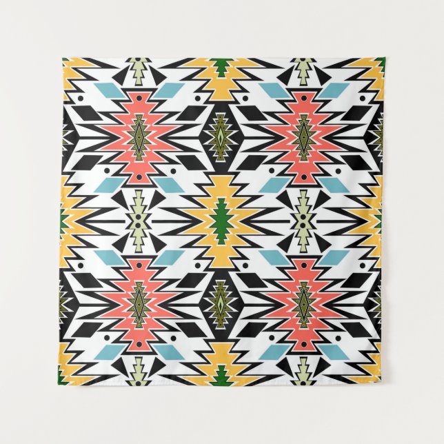 Seamless tribal african ornamental pattern backgro tapestry (Front)