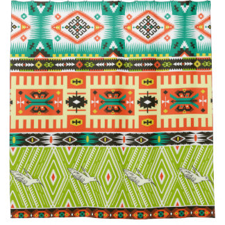 Seamless tribal pattern with geometric elements an