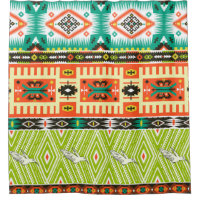 Seamless tribal pattern with geometric elements an