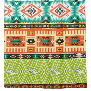 Seamless tribal pattern with geometric elements an