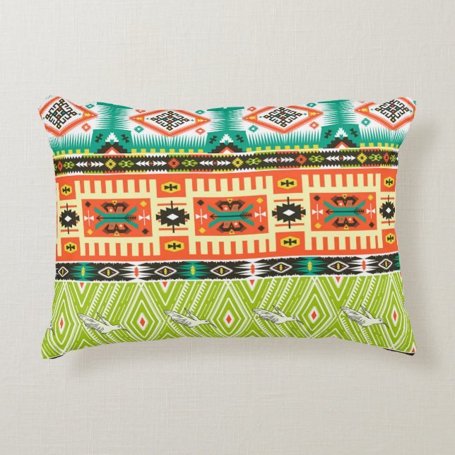 Seamless tribal pattern with geometric elements an accent pillow (Front)