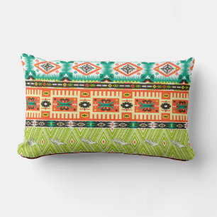 Seamless tribal pattern with geometric elements an lumbar pillow