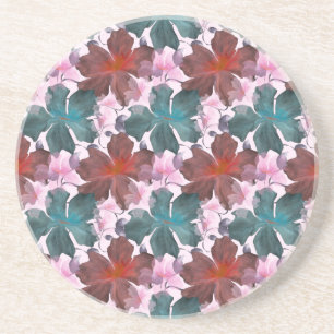 Seamless tropical floral pattern  cutting board coaster