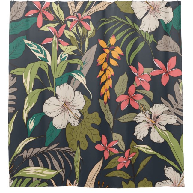 Seamless tropical flower pattern background (Front)