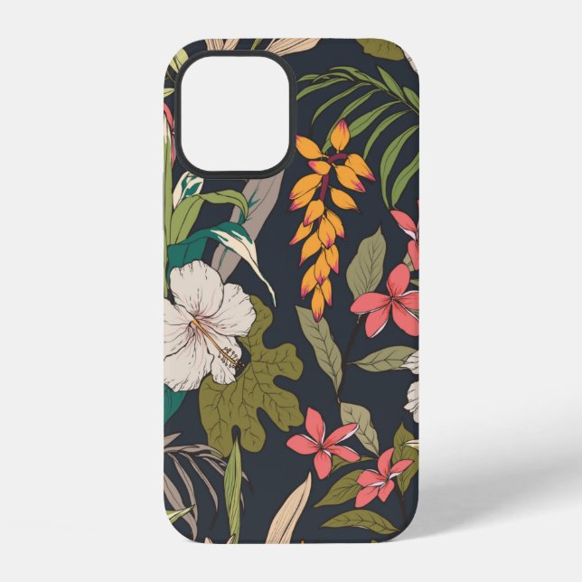 Seamless tropical flower pattern background iPhone case (Back)