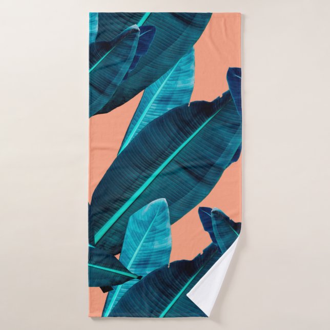 Seamless tropical flower, plant and leaf pattern b bath towel (Bath Towel)