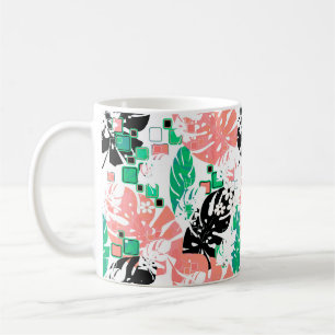 Seamless tropical jungle abstract modern leaves pa coffee mug